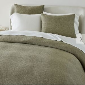 ❤️BUY 2 GET 1 FREE West Elm European Flax Linen Mini Waffle Duvet Cover, King